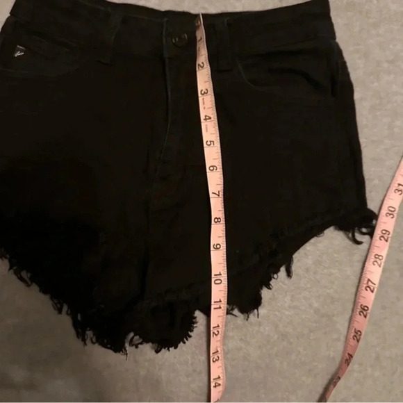 Kancan Women's Black Frayed Hem denim Short size W5 26 - Picture 4 of 7